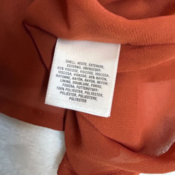 Anthropologie Maeve Womens Noronha Wrap Midi Dress XL Orange Cap Sleeve Belted - Picture 5 of 11